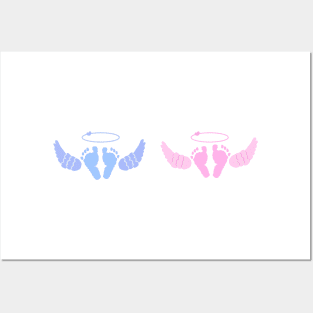 Twin baby. Baby boy baby girl angels wings Posters and Art